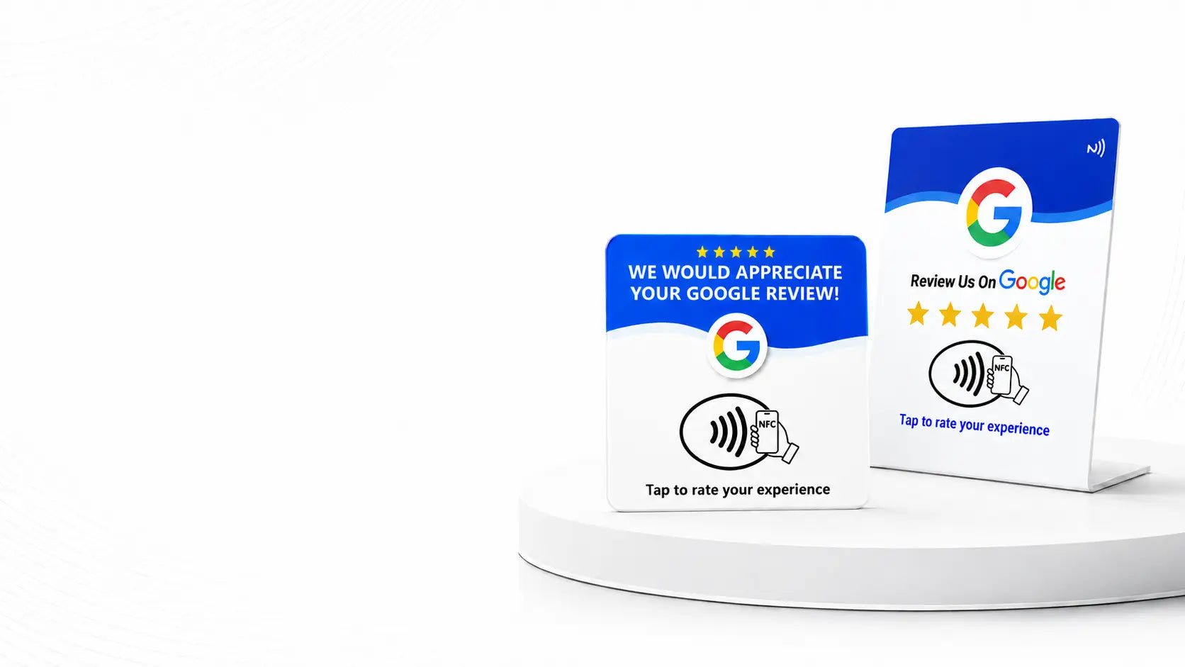 VortX TapNGo NFC Google review plaque and stand